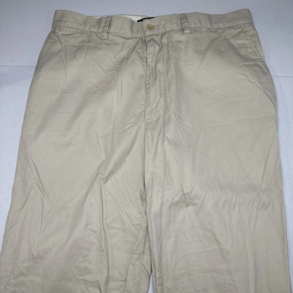 Vtg Polo by Ralph Lauren Mens White Chino Prospect pants flat front fits 35*27